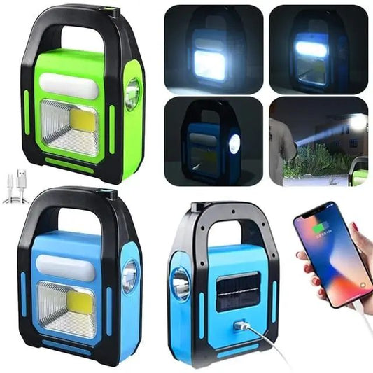 LED Work Lamp & Solar Lantern – USB Rechargeable, Portable Light