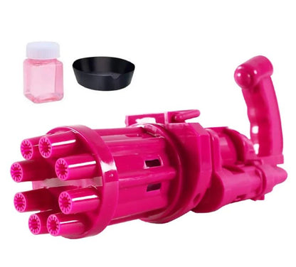 Kids Automatic Bubble Gatling Gun Summer Soap Water Bubble Machine Bubble Machine Gun Indoor Outdoor Toy Gift for Children