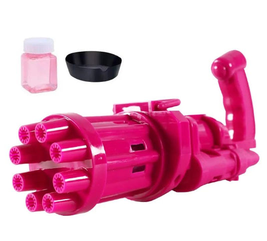 Kids Automatic Bubble Gatling Gun Summer Soap Water Bubble Machine Bubble Machine Gun Indoor Outdoor Toy Gift for Children