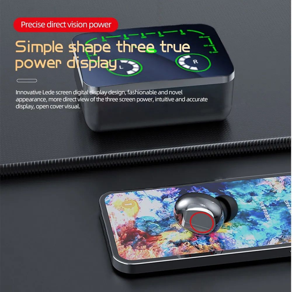 M90 Max TWS Wireless Earbuds – HiFi Stereo, 1200mAh Battery, Noise Canceling & Touch Control